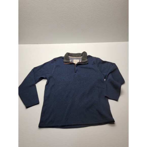 Men's Original Weatherproof Sweater Fleece Pullover Sz M Blue 1/4 Zip Sweatshirt - Picture 1 of 11